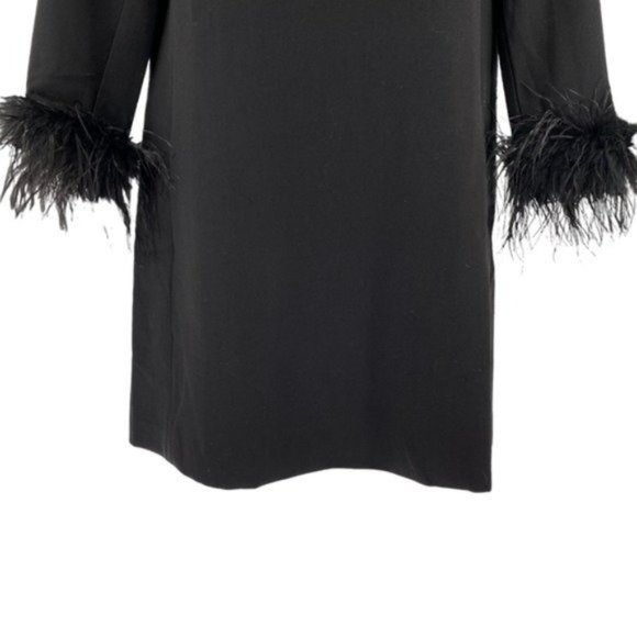 Tuckernuck NEW Black Feather Mod Ellie Long Sleeve Mini Cocktail Dress Size M - Picture 8 of 14